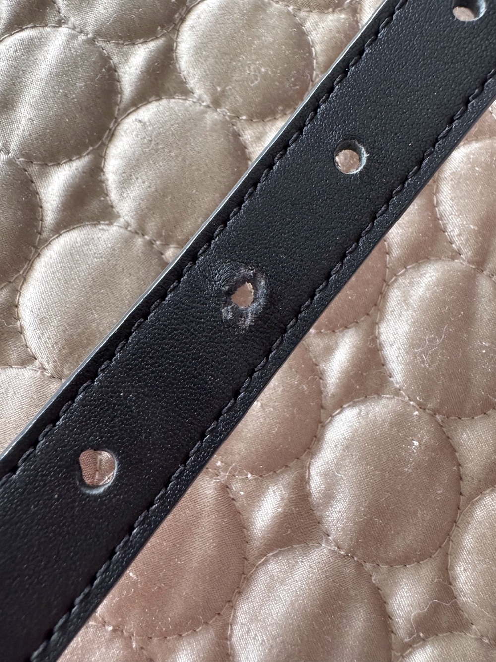 Fashion Designer Black Leather Belt with Gold Double-Buckle - Picture 11 of 11